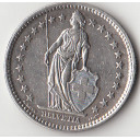1943 - 2 Francs Silver Switzerland Standing Helvetia Spl+